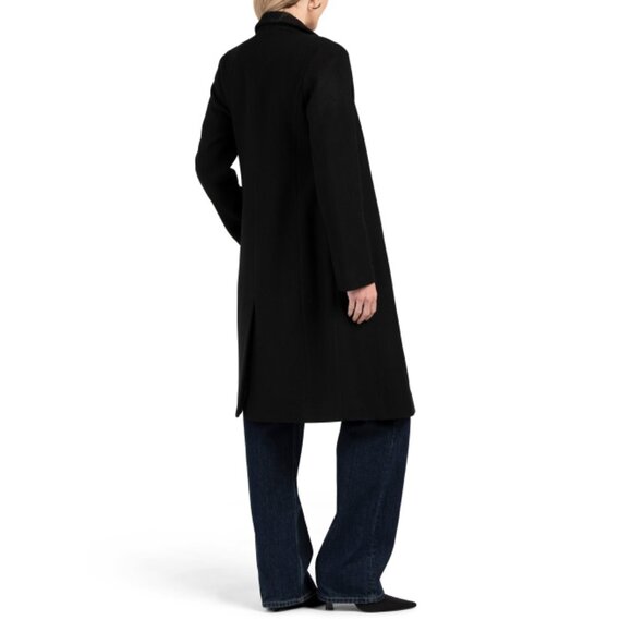 COLE HAAN Black Wool Blend Single Breasted Coat - Picture 2 of 2